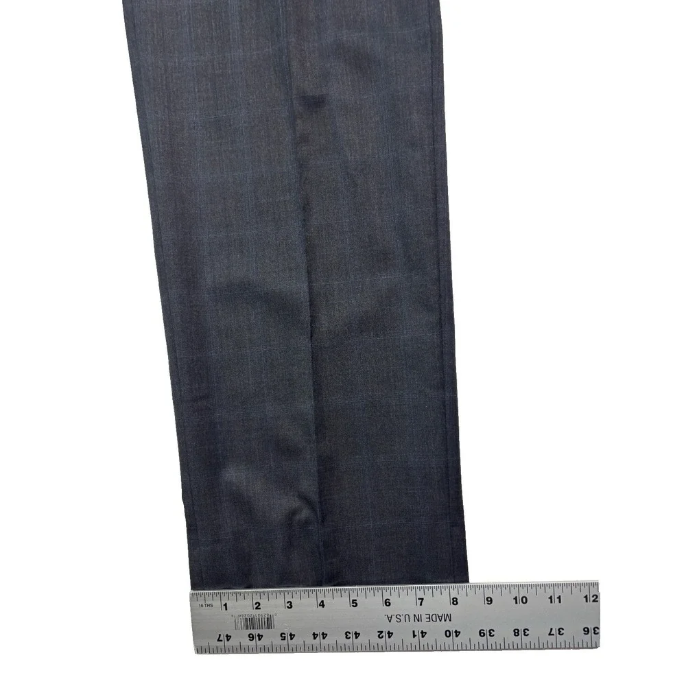 Jack Victor Elite 44XL 44L 36x36 Charcoal Windowpane 2pc Pant Suit Wool Nepal